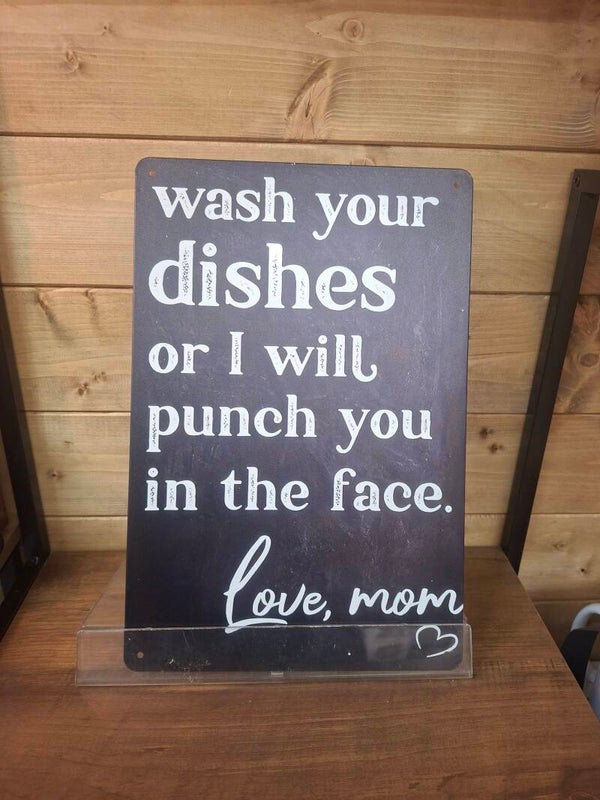 Wash your dishes sign