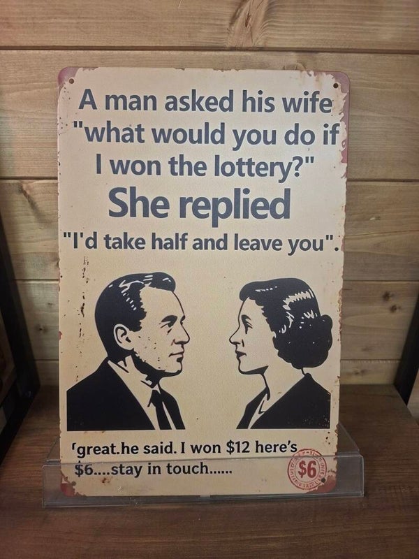 A man asked his wife sign
