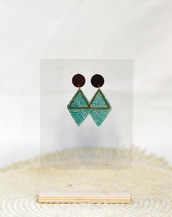 ✨🌿 Coco ✨🌿 Handgemaakte Oorbellen – Tropisch Groen Bladmotief