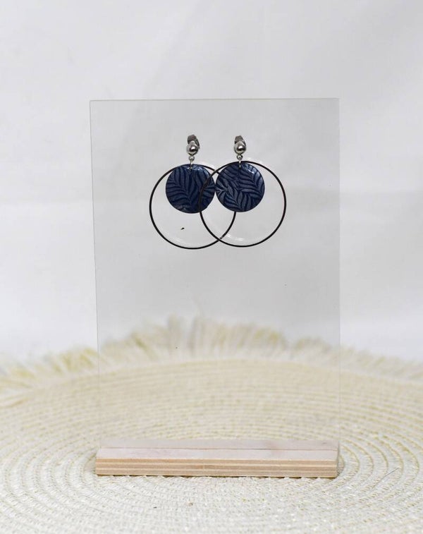 💙🩶 Beau 🩶💙 Handgemaakte Statement Oorbellen – Koningsblauw met zilveren Accenten