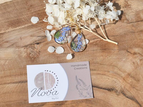 Fran oorbellen❤️ – Echte gedroogde bloemen in epoxy met gouden oorhaakjes