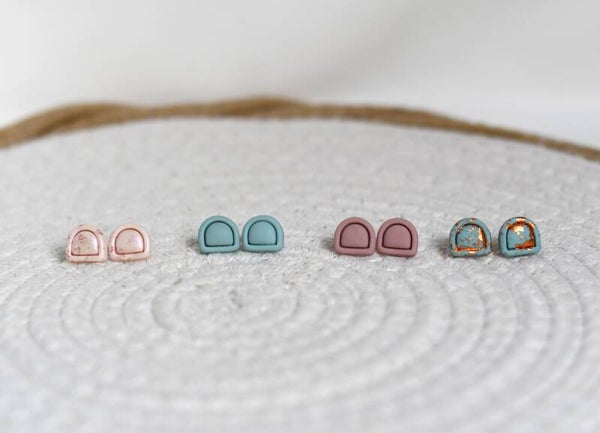 💕Nanou (halfrond) 💕 Polymeerklei oorknopjes