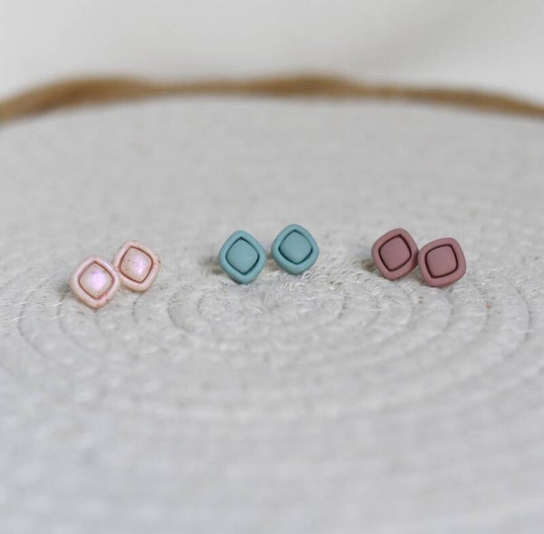 💕Nanou (ruit) 💕 Polymeerklei oorknopjes