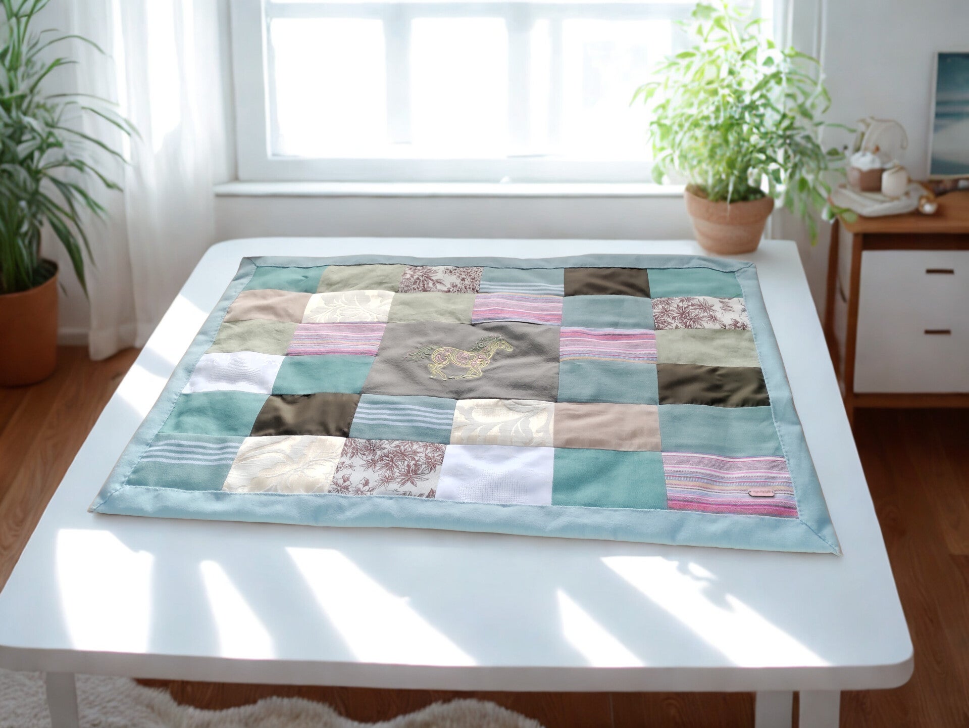 Horse Embroidery Reversible Kitchen Decor