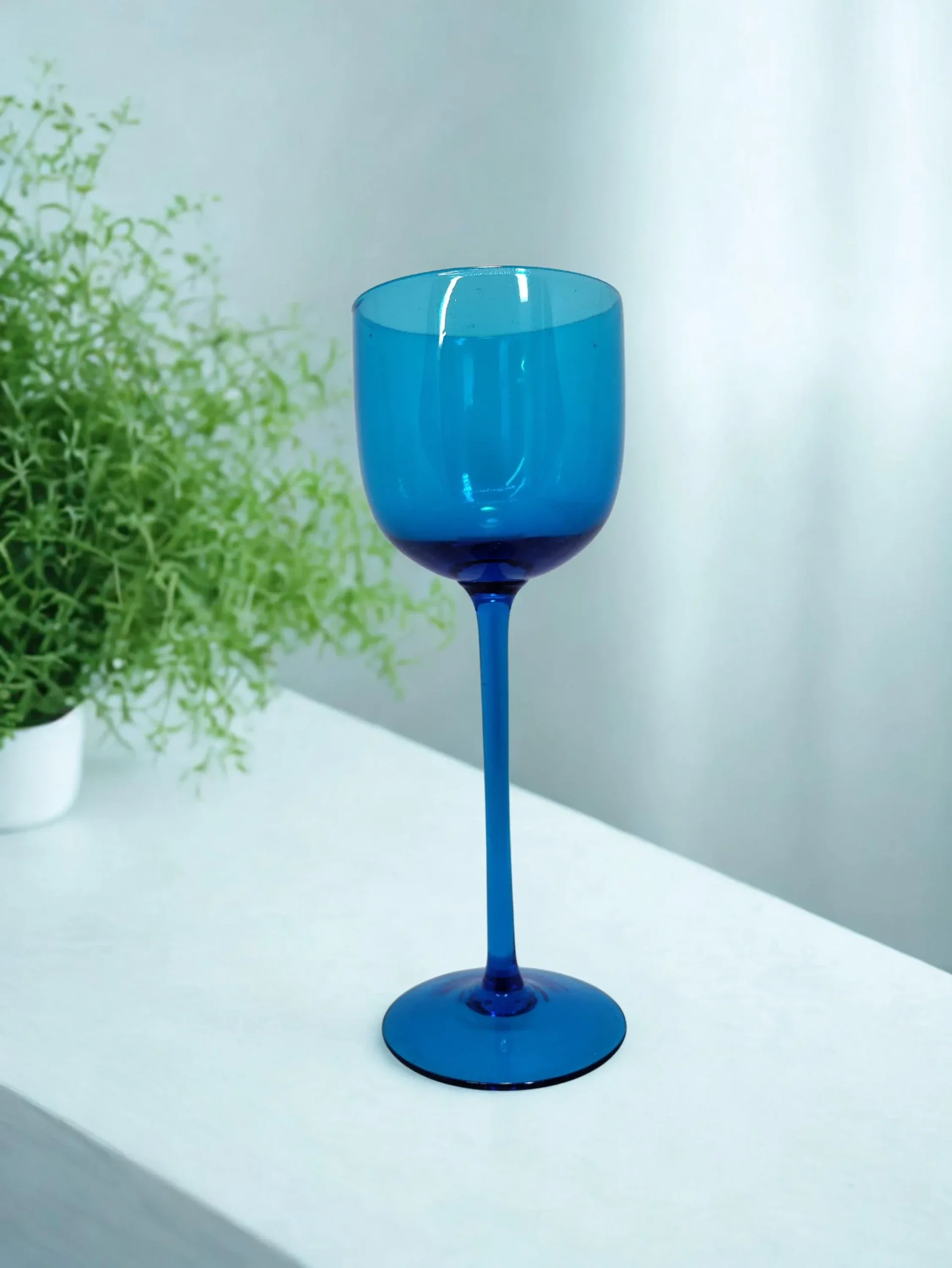 Authentic Carlo Moretti Murano Blue Goblet