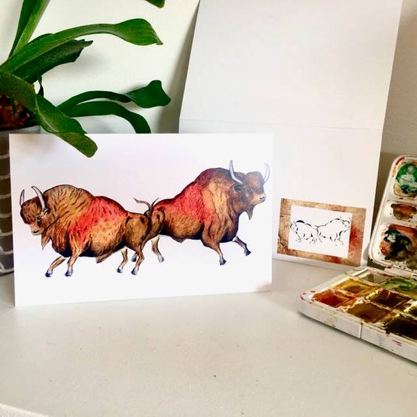 (2) Crossed Bison Notebook Card