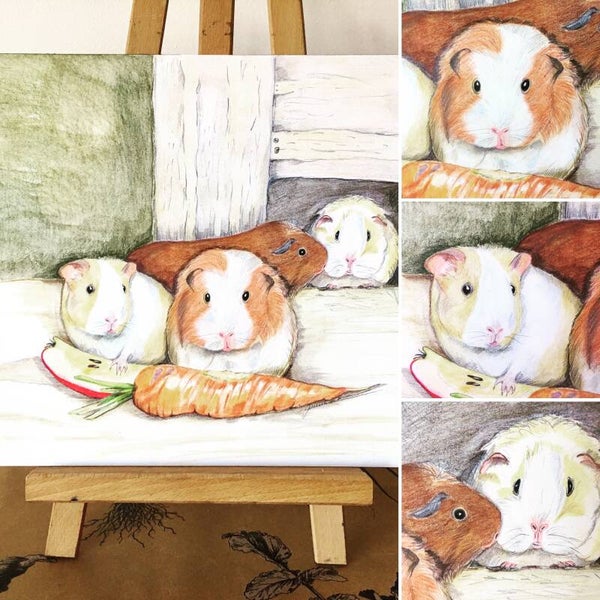 Guinea Pigs Recycled Art Cards (2)