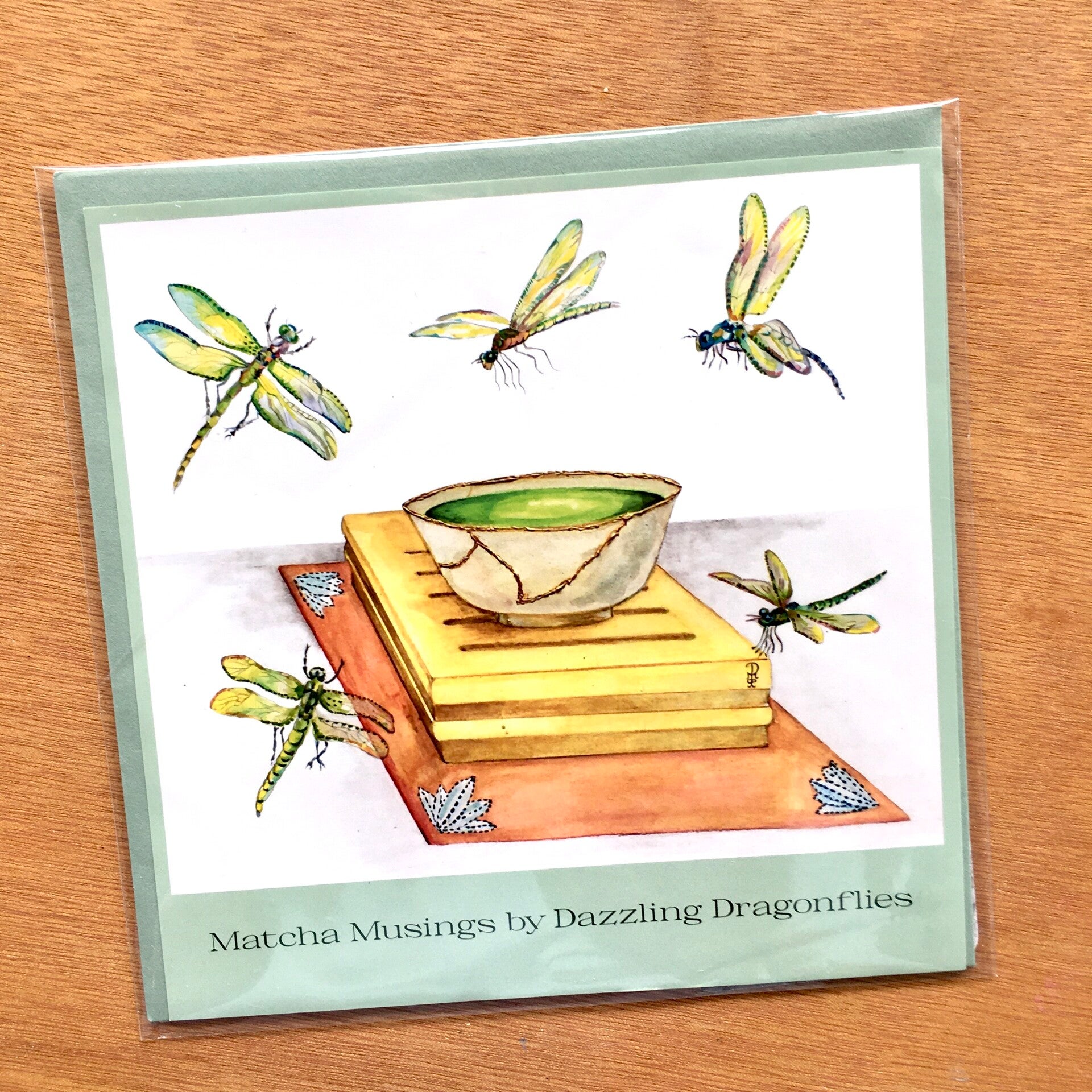 Set of 4 Matcha Musings by Dragonflies Postal Cards