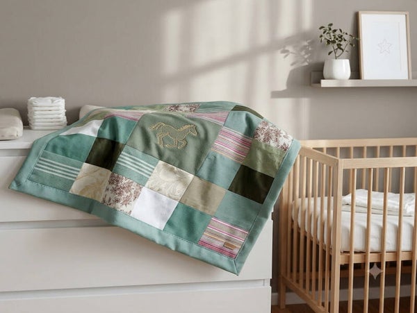 Horse Embroidery Reversible Kid's Play Mat