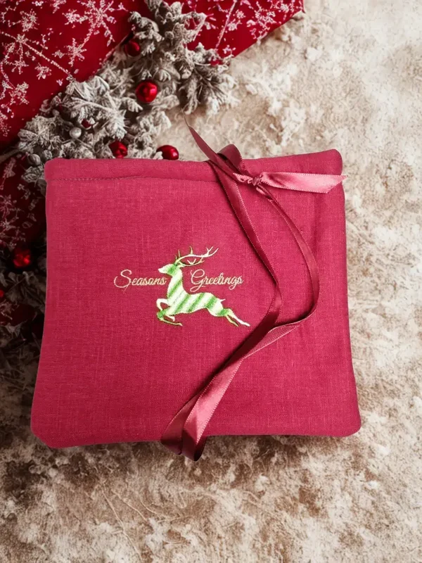 Reusable Soft Embroidery Deer Gift Bag