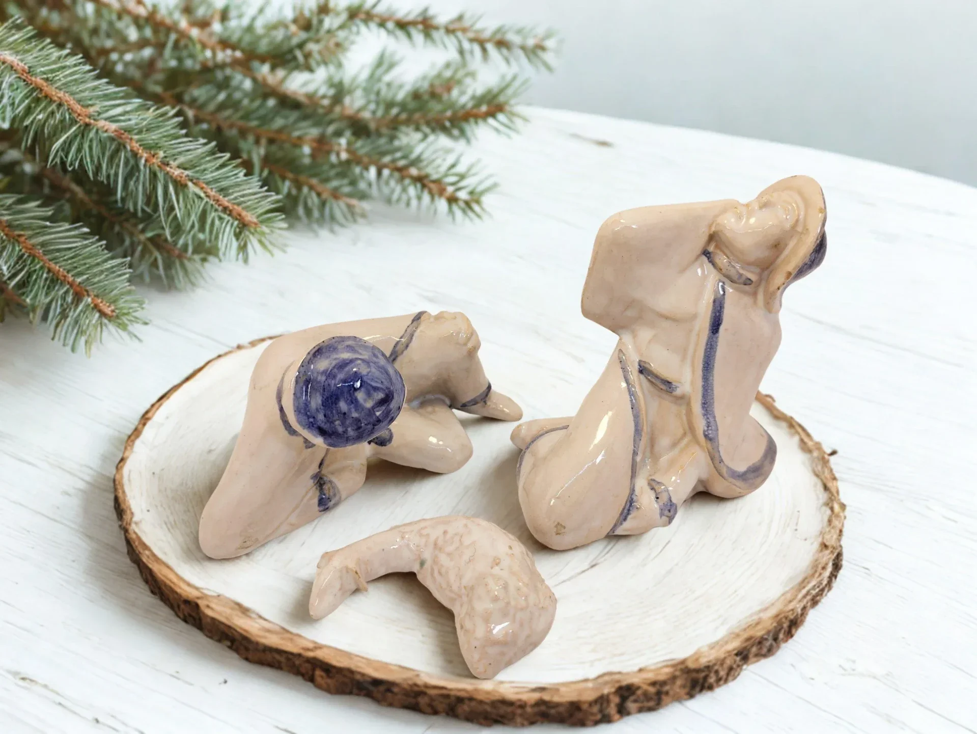 Vintage Nativity Figurines | Dutch Ceramic Shepherds & Sheep