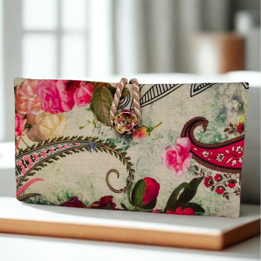Vintage Linen Silk Clutch