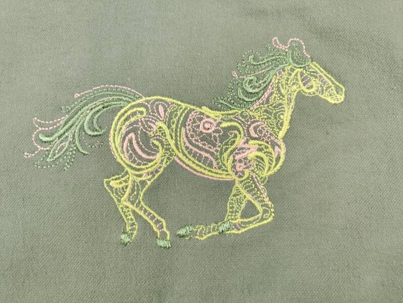 Horse Embroidery Reversible Kid's Play Mat