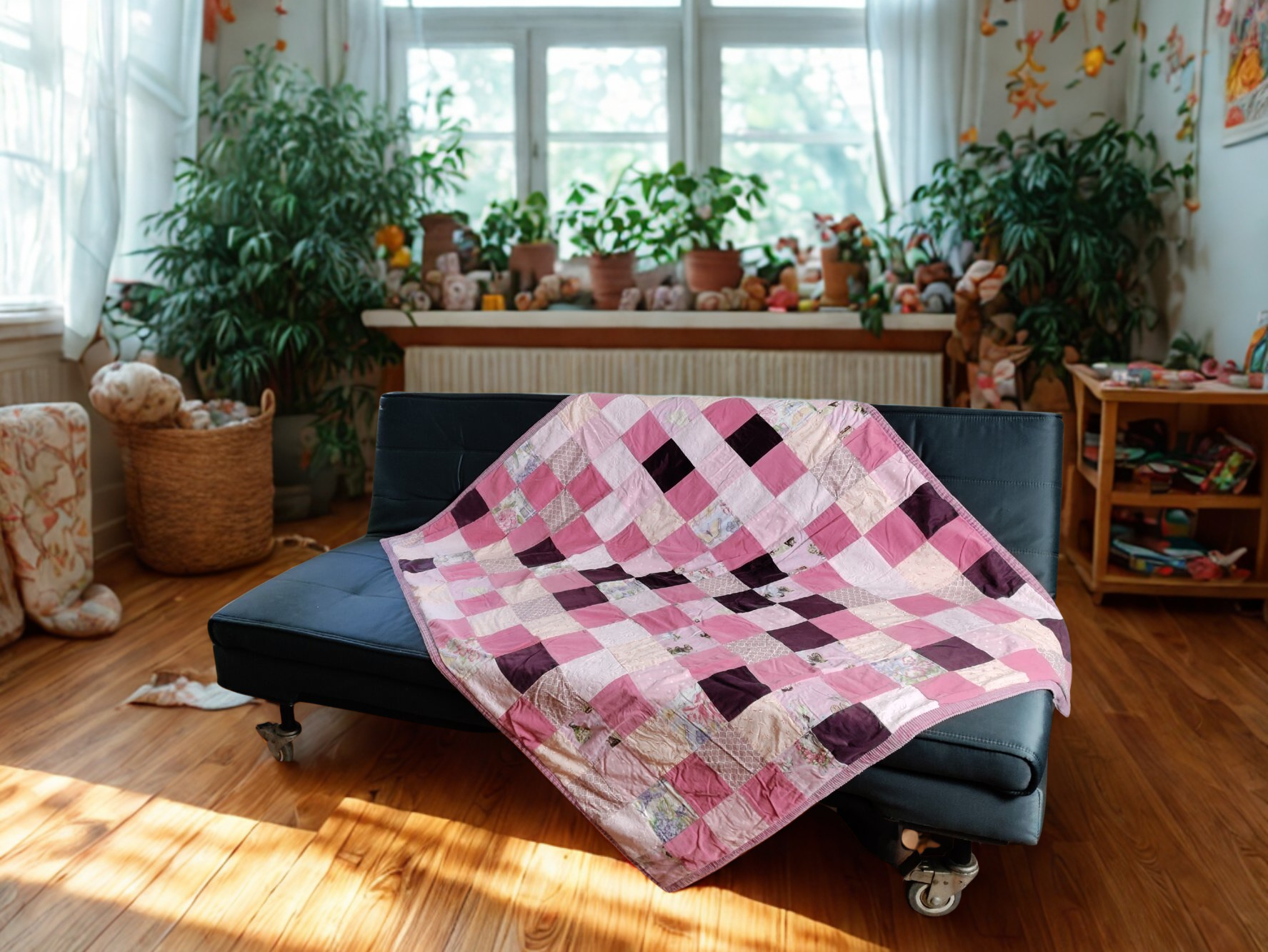 Pink Patchwork Strong Play Mat Quilt