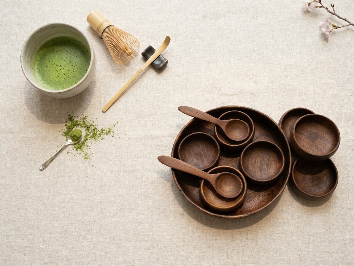 1970s Teak Snack Set