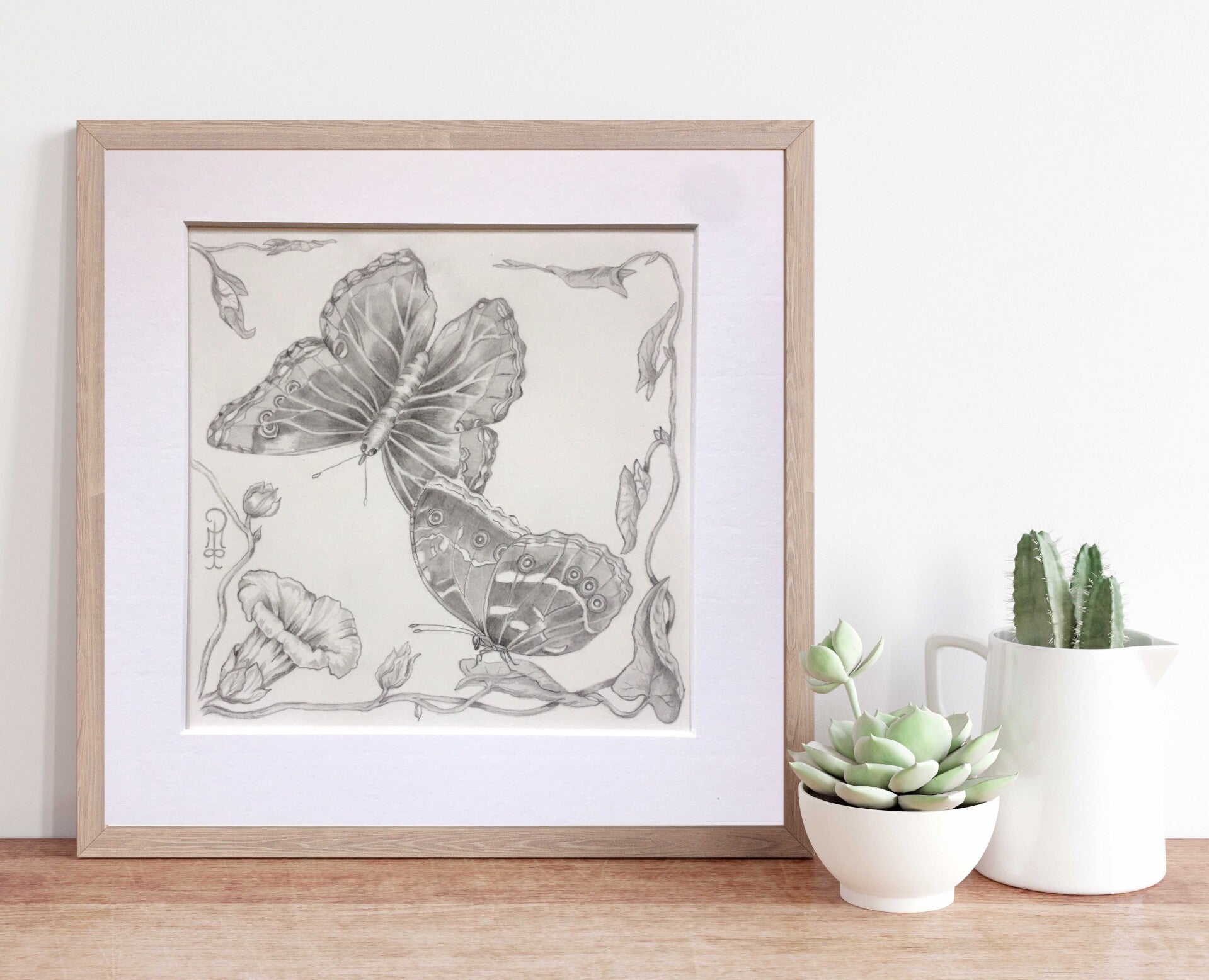 Butterfly Composition with Calystegia