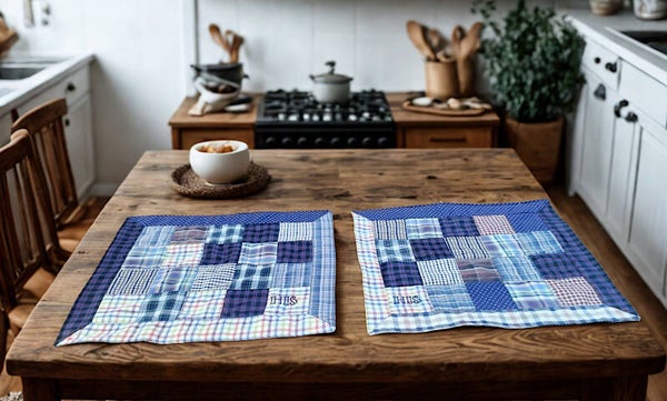 Quilted Placemats Set Cotton