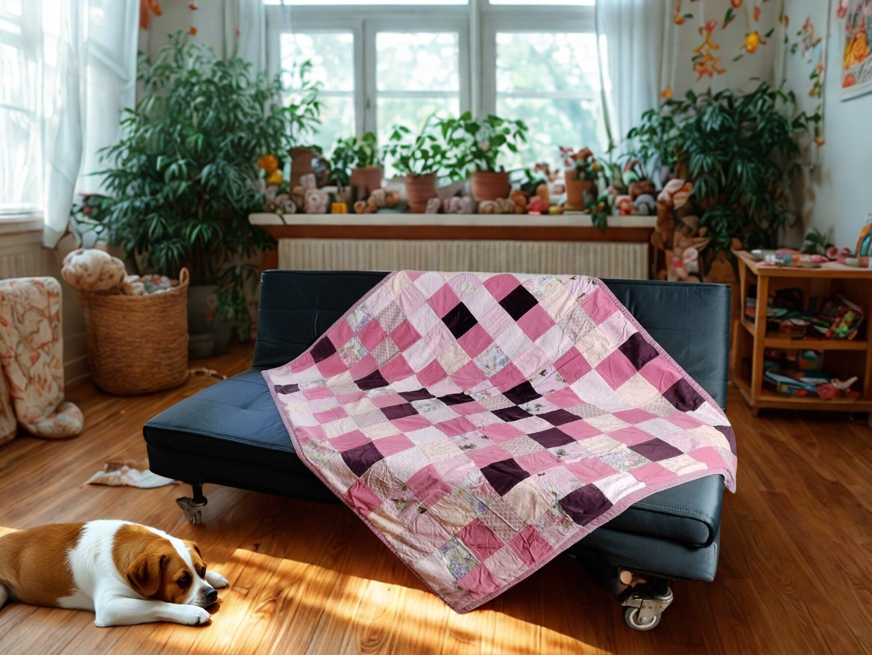 Pink Childsroom Playmat with Corduroy
