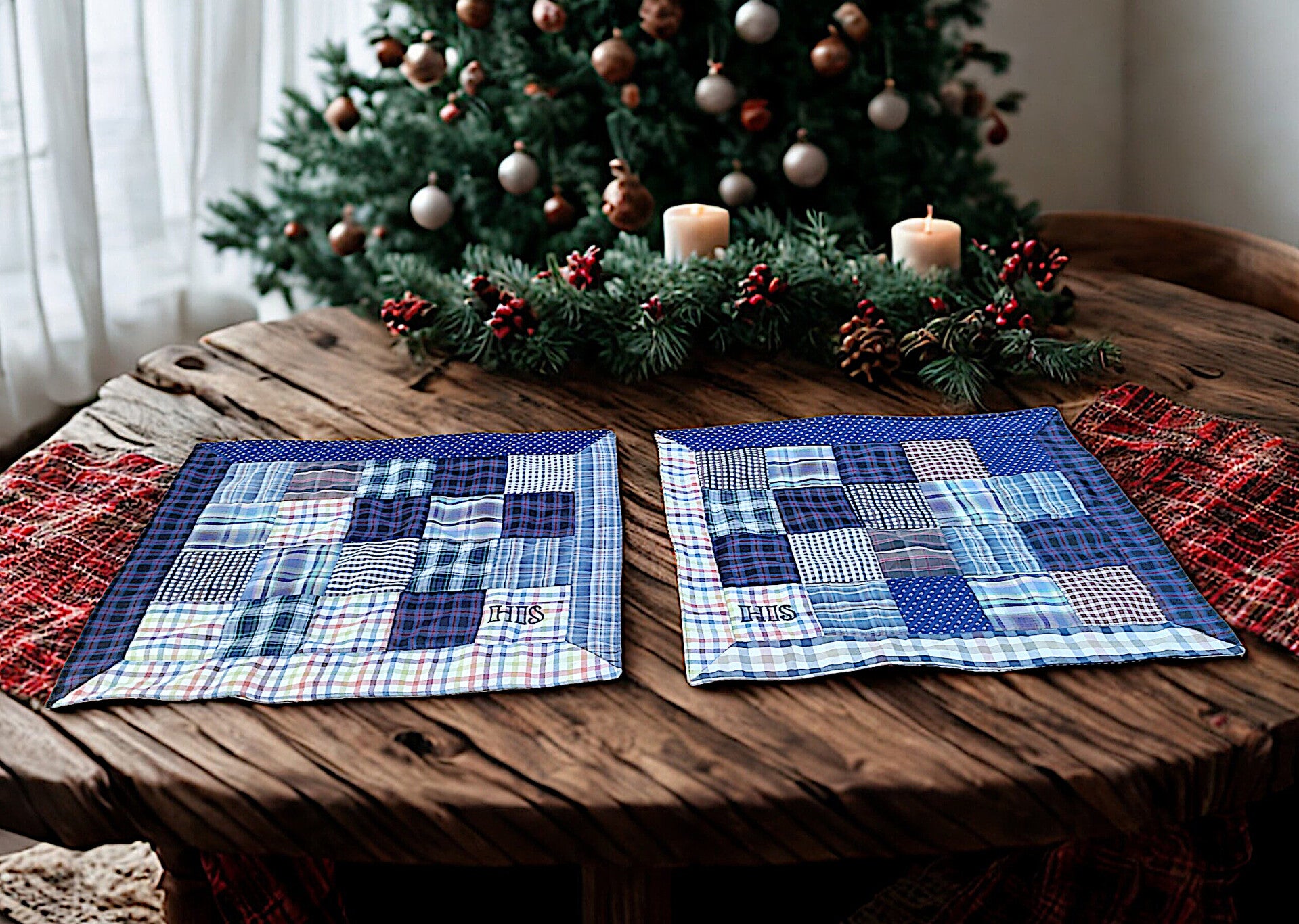 Quilted Placemats Chirstmas - Midwinter Set Cotton