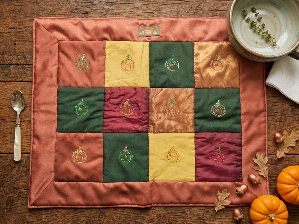 Pumpkin Art 'Pumpkin meets Warhol' Embroidery Quilt
