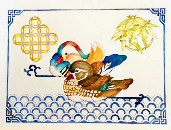 Commission your Mandarin ducks in Sashiko Duck Pond