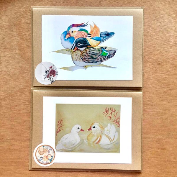 (2) Mandarin Ducks Cards