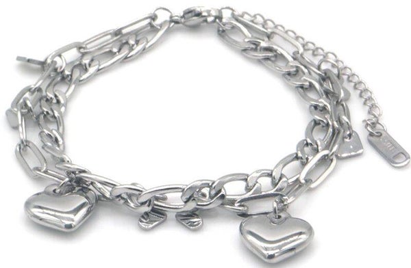 Armband silver hearts