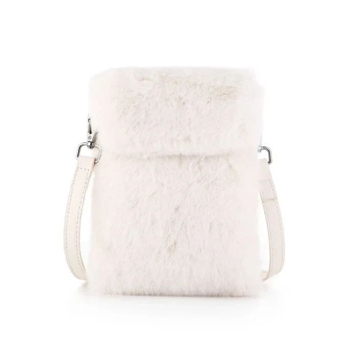 Telefoon tasje fluffy off white