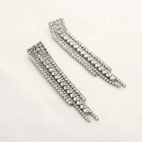 Oorbellen met strassteentjes zilverkleurig