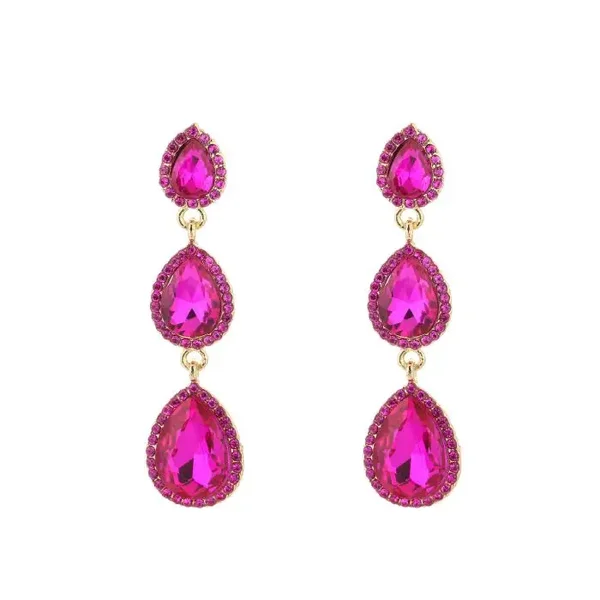 Oorbellen Fuchsia crystal