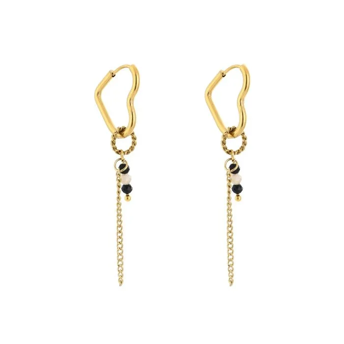 Oorbellen hart zwart