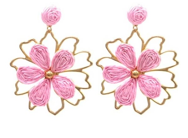 Oorbellen pink flowers