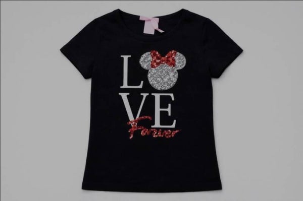 Meisjes shirt love forever zwart