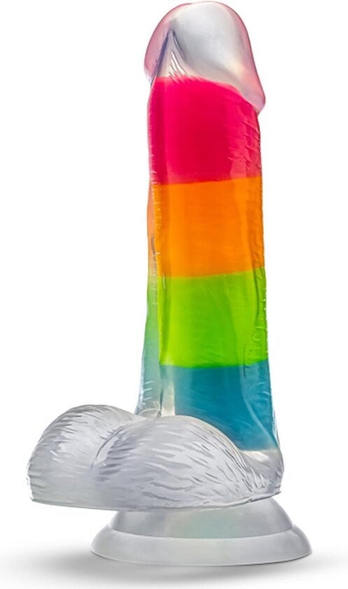 Blush Neo elite glow-in-dark Rainbow Rave 6.5 inch siliconen Dual Density dildo Multicolored - 16.5 cm