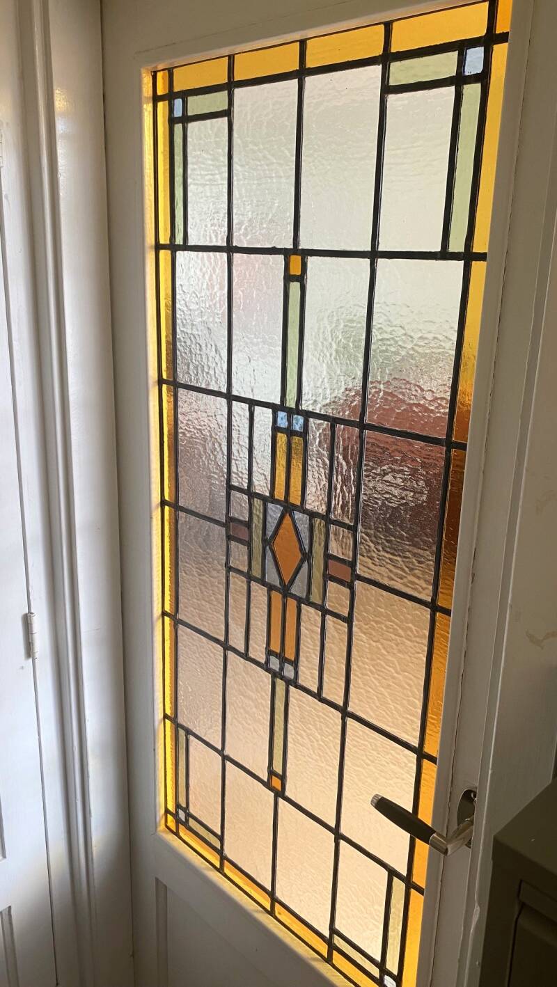 Glas in lood raam binnendeur