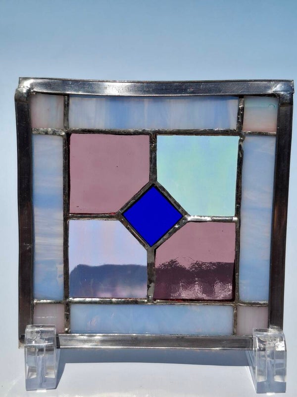 Glas in lood decoratie - Small window of love (met opaal)