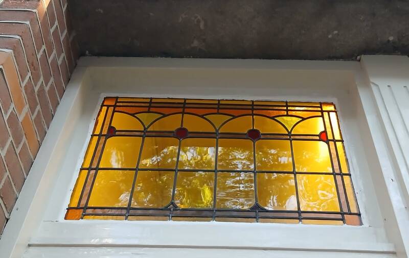Glas in lood bovenlicht buitendeur