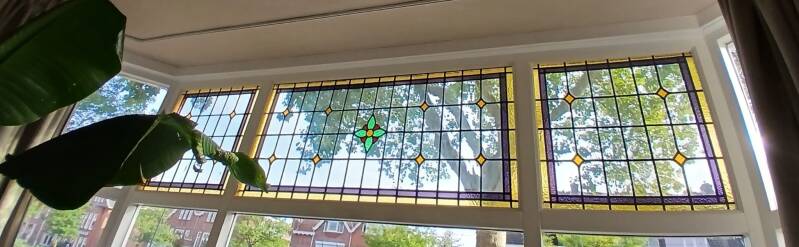 glas in lood bovenlicht antiek glas