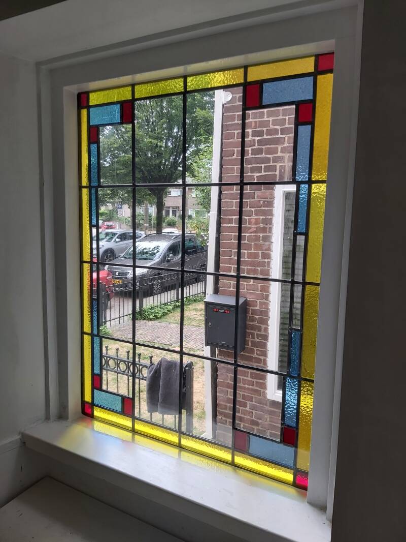 glas in lood buitenraam dubbel glas