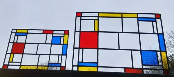 Glas in lood raam - Mondriaan style XL