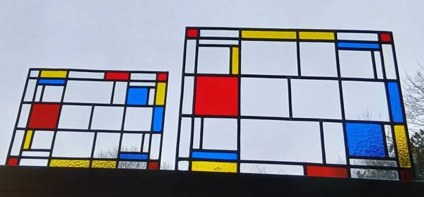 Glas in lood raam - Mondriaan style