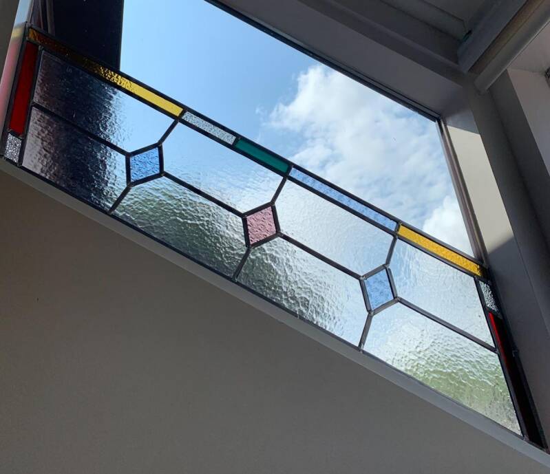 glas in lood bovenlicht diagonaal
