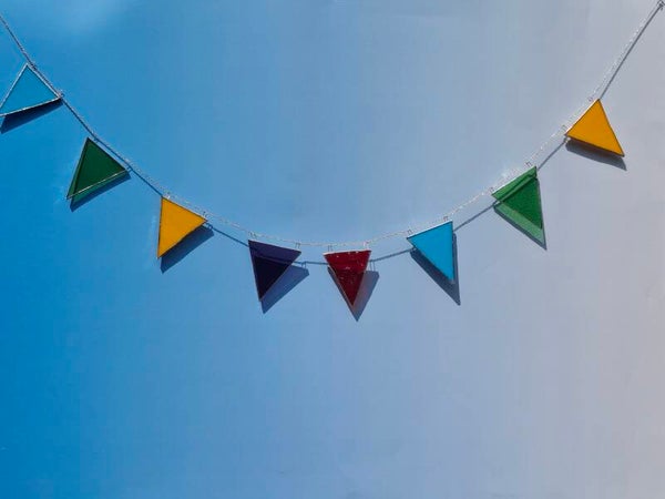 Glas in lood decoratie - Tiffany vlaggenlijn 8 stuks