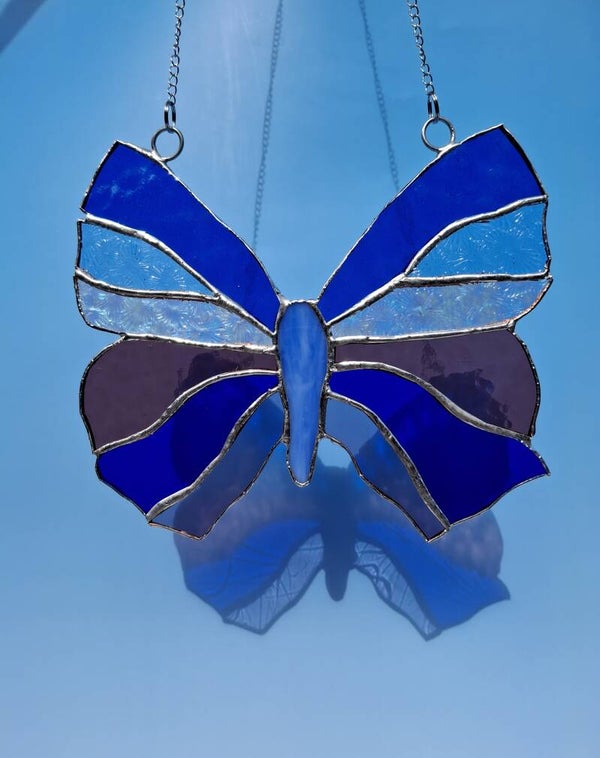 Glas in lood raamhanger vlinder Annabel