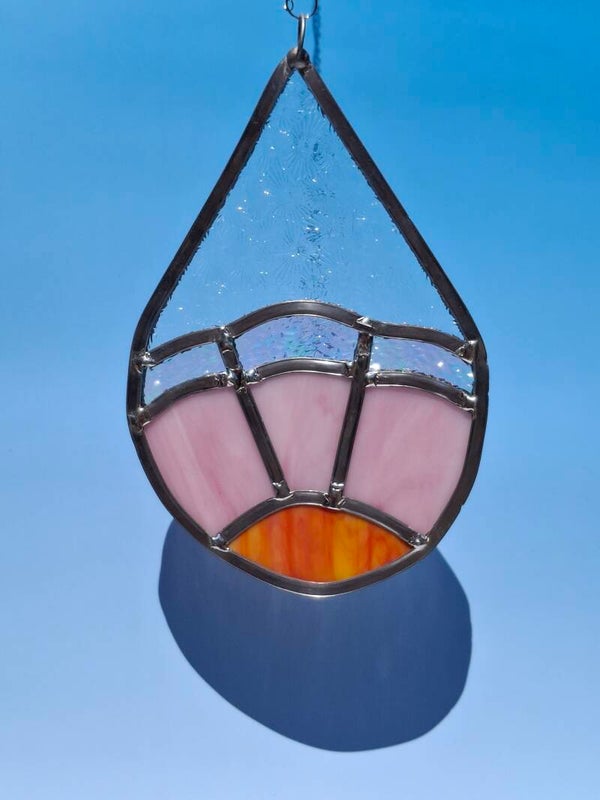 Glas in lood raamhanger - A drop of love