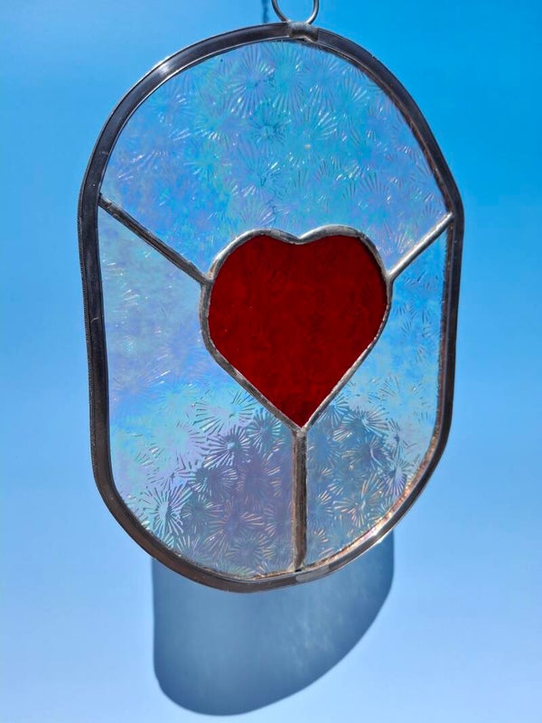 Glas in lood raamhanger - Heart in the middle