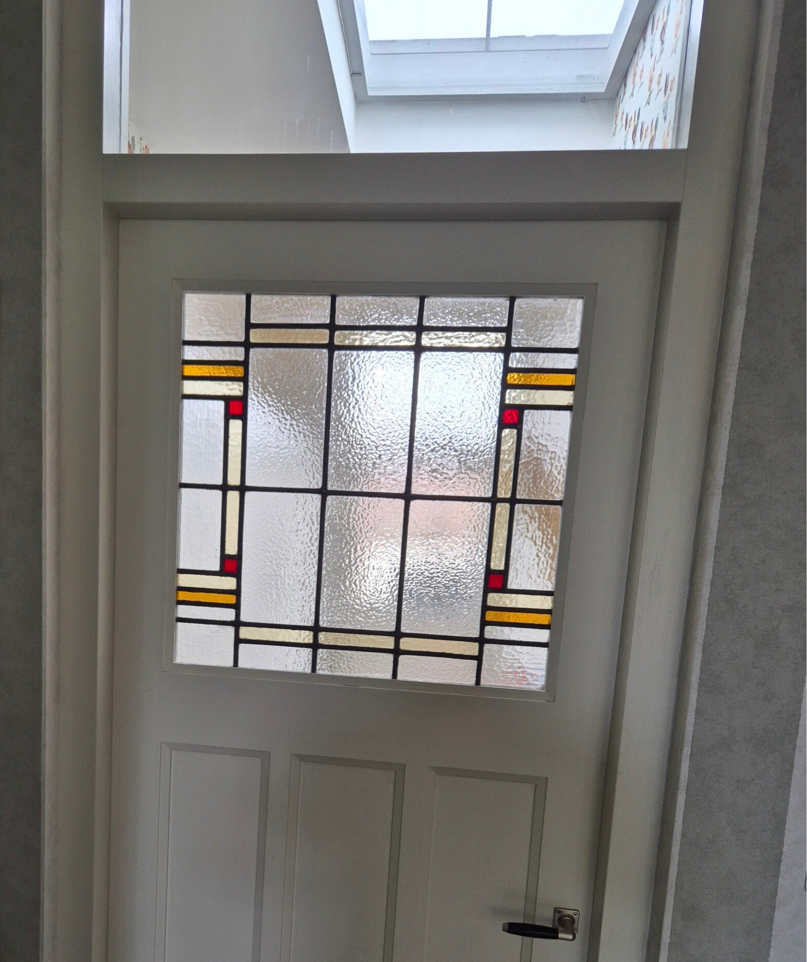 glas in lood in tussendeur