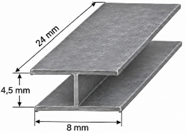 Loodprofiel H8 op maat 43mm