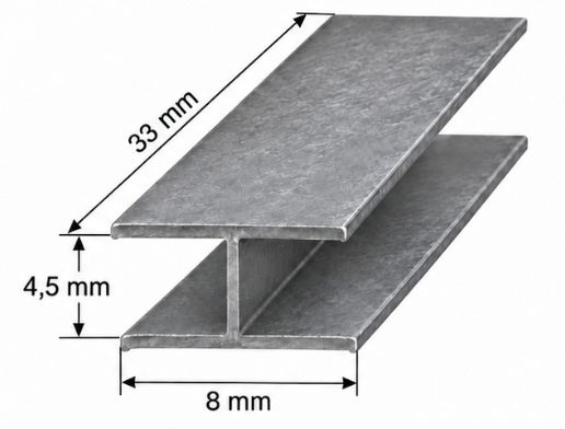 Loodprofiel H8 op maat 33mm
