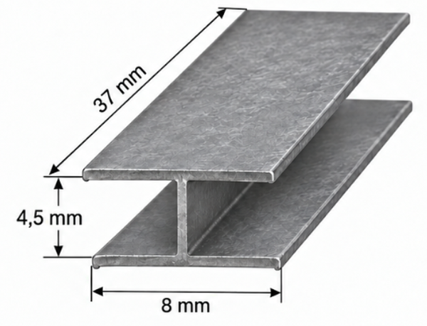 Loodprofiel H8 op maat 37mm
